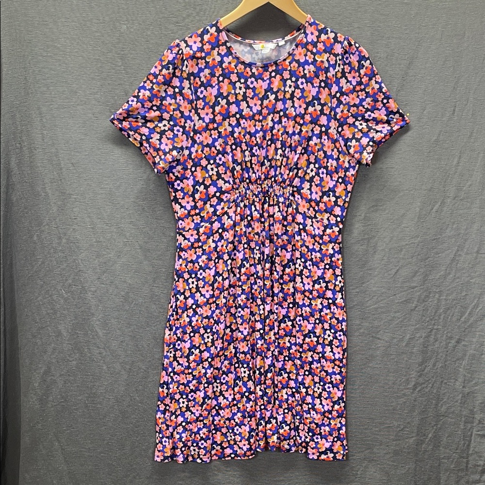 Boden Navy andโ Pink Floral Mini Dress
